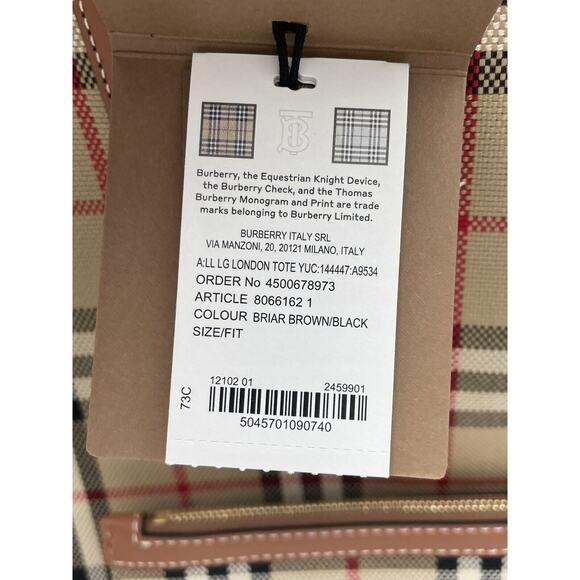 $2090 NEW BURBERRY London Check LARGE 2pc Tote Shopper Bag Purse! - Picture 14 of 14